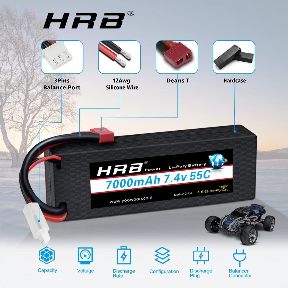 แบตเตอรี่ลิโพ HRB 2S 3S 4S 6S  - 6S Lipo Battery 22.2V 5000Mah บทวิจารณ์และราคา