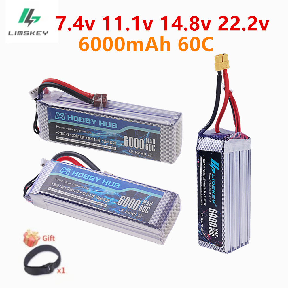 แบตเตอรี่ LiPo 6000mAh 60C 7.4 - 4S Lipo Battery 14.8V 6000Mah บทวิจารณ์และราคา