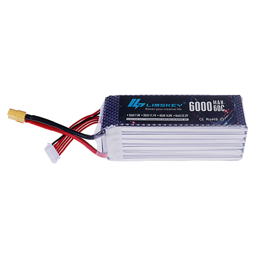 แบตเตอรี่ LiPo 6000mAh 60C 7.4 - 4S Lipo Battery 14.8V 6000Mah บทวิจารณ์และราคา