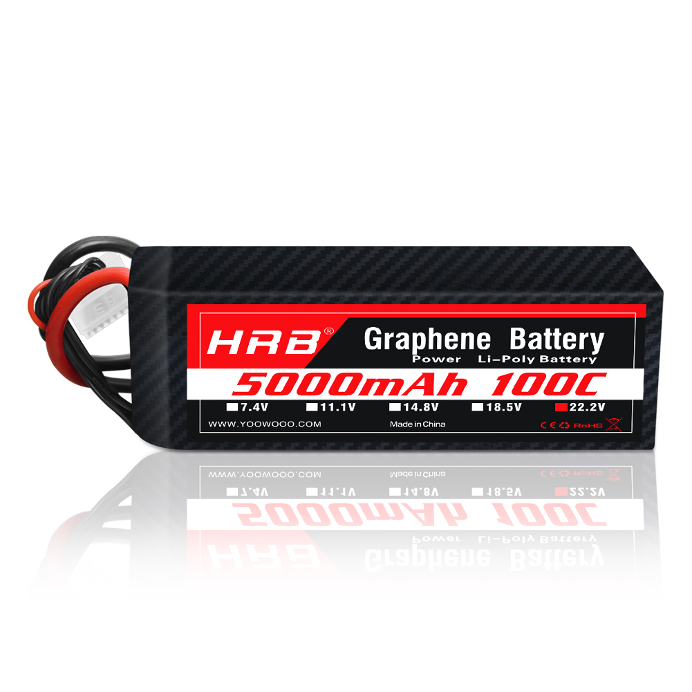 แบตเตอรี่กราฟีน 1 ชิ้น HRB 22. - 6S Lipo Battery 22.2V 5000Mah บทวิจารณ์และราคา